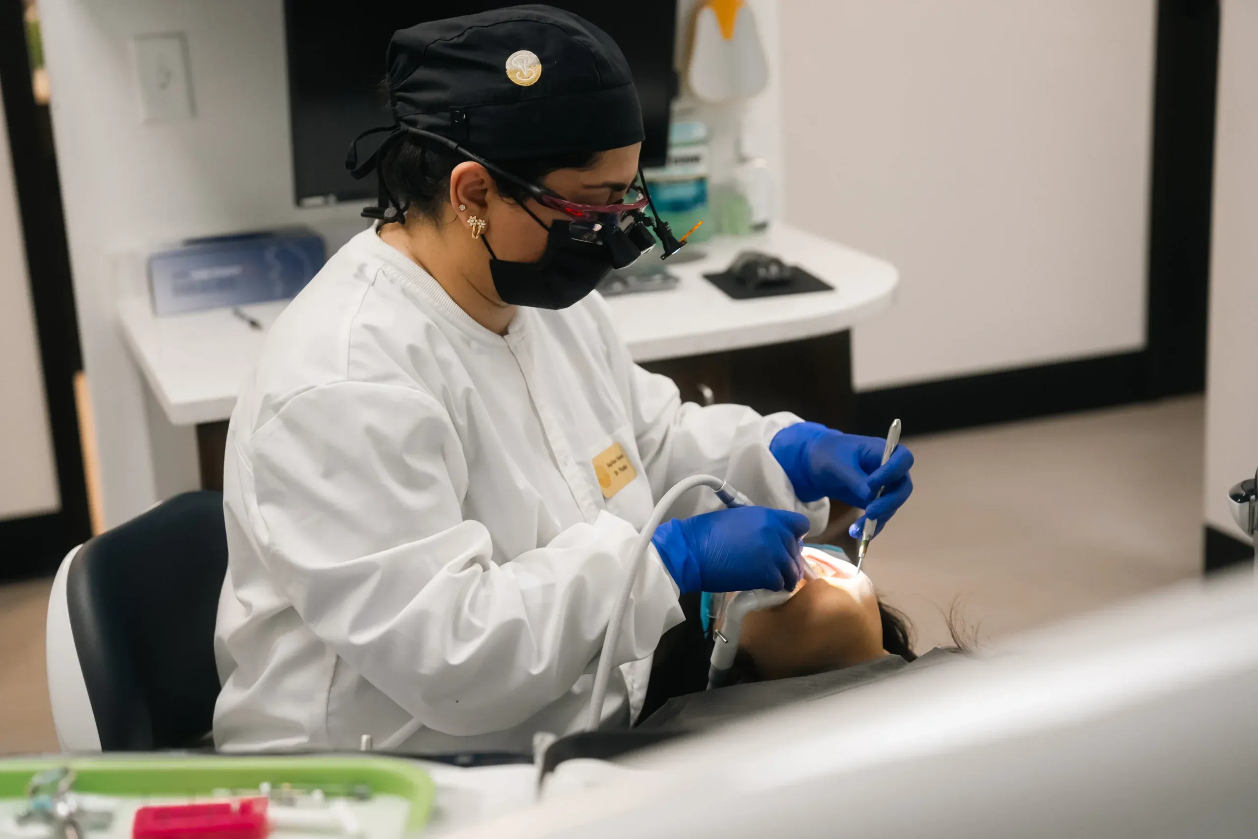 A dental procedure under way at Skyview Dental in Noblesville