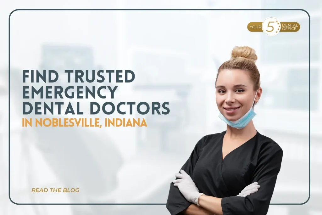 Smiling dental professional in scrubs and mask, providing emergency dental care in Noblesville, Indiana.
