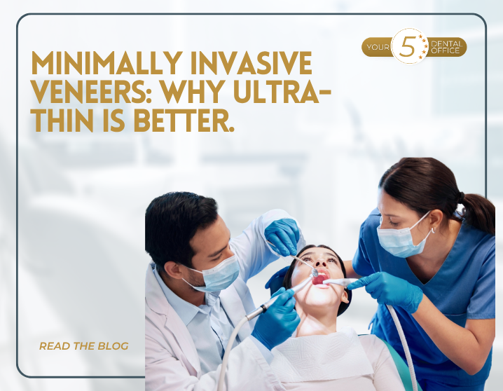Dentist examining patient's teeth for minimally invasive veneers in Noblesville, IN.