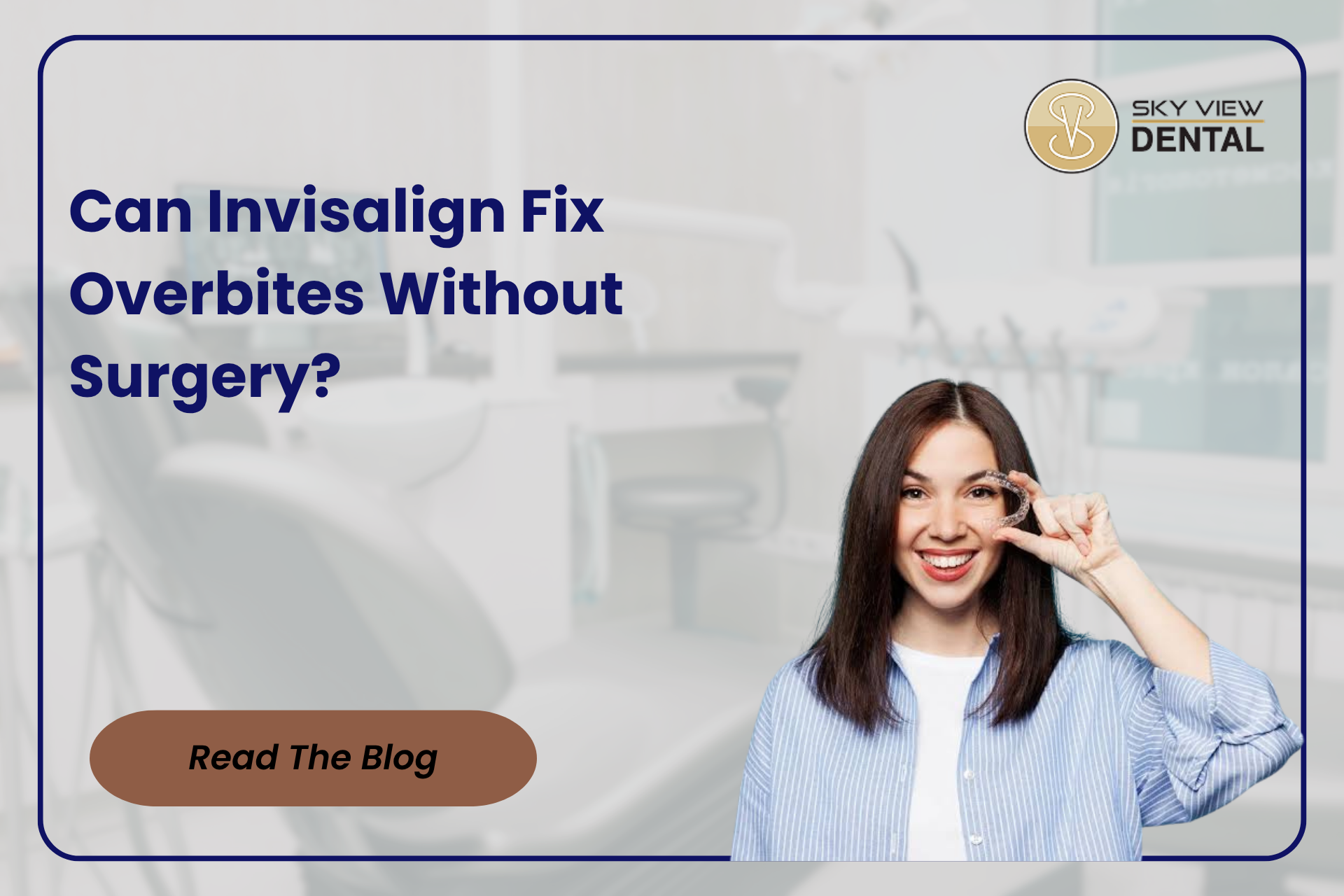 Woman smiling demonstrating Invisalign treatment for overbites and orthodontic care at Skyview Dental in Noblesville,